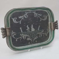 Lot 95 - Venetian glass mirror tray.