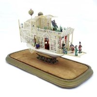 Lot 114 - Chinese bone boat.