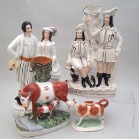 Lot 160 - Staffordshire Robin Hood and one other figure