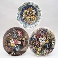Lot 174 - Three oval plaques painted by Ivy Johnson.