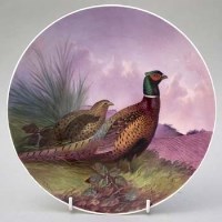 Lot 181 - Minton plaque by Je Dean, pheasants.