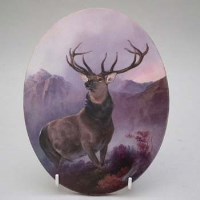 Lot 183 - Minton plaque by Je Dean, stag.