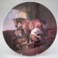 Lot 185 - Minton plaque by Je Dean, farrier.