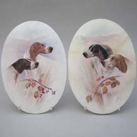 Lot 187 - Pair of Minton plaques signed J.E. Dean