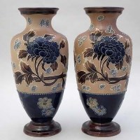 Lot 193 - Pair of Doulton Lambeth  vases
