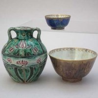 Lot 221 - Two Wedgwood fairyland lustre bowls also a Della