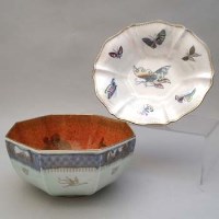 Lot 222 - Wedgwood octagonal lustre bowl and a footed dish.