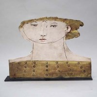 Lot 223 - C Keeney ceramic bust / plaque.