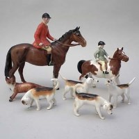 Lot 238 - Beswick huntset including girl on pony.
