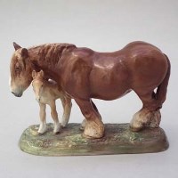 Lot 239 - Royal Doulton mare and foal.