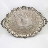 Lot 242 - Old Sheffield plate large tray.