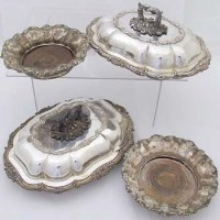 Lot 244 - Pair Old Sheffield Plate entree dishes and
