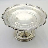 Lot 253 - Silver stem dish.