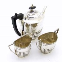 Lot 266 - 3 piece silver tea set.