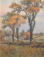 Lot 310 - Rob Hilton, Rural scene, watercolour.