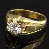 Lot 308 - 18ct gold gypsy set diamond ring, approximately 1.11ct