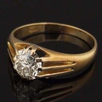 Lot 347 - Gypsy diamond single-stone ring.