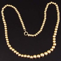 Lot 361 - 15ct gold choker necklace composed of graduated