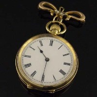 Lot 393 - 18ct gold lady's fob watch, London import mark