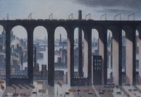 Lot 477 - Helen Clapcott, Buses, The Viaduct, tempera