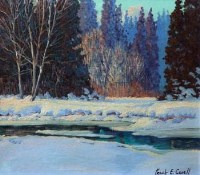 Lot 491 - Frank E. Cavell, The Clearing, oil