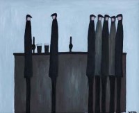 Lot 498 - Nick Webb, Pub scene, oil