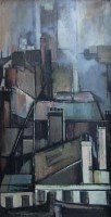 Lot 504 - Robert Percival, Rooftops No. 1, Liverpool, oil