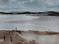 Lot 520 - Reginald Haggar, Estuary on the Dee, watercolour