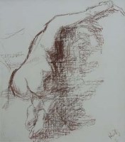 Lot 525 - Douglas Hills, Study in Bistre, chalk