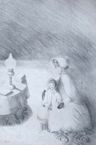 Lot 549 - Mary Fedden, Mother and Child, pencil
