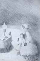 Lot 549 - Mary Fedden, Mother and Child, pencil