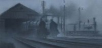 Lot 553 - Martin Dobson, Engines on Shed, pastel