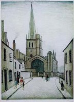 Lot 587 - After L.S. Lowry, Burford Church, signed print