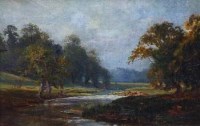 Lot 592 - H.E. Cox, The River at Blackdown, oil (3).
