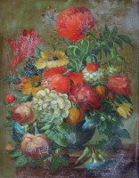 Lot 594 - Dutch School, 19th century, Floral still life, oil on copper