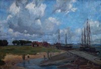 Lot 595 - F.M.,19th/20th century, Walberswick, oil