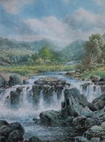 Lot 634 - Charles A. Bool, On the Conwy, North Wales, watercolour
