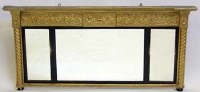 Lot 650 - Gilt over mantel mirror.