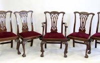 Lot 653 - A set of eight Chippendale style mahogany dining chairs circa 1900