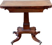 Lot 661 - Regency rosewood fold over card table.