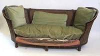 Lot 668 - Walnut Bergere double ended settee, circa 1900