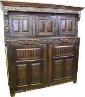 Lot 669 - Oak court cupboard.