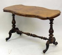 Lot 674 - Victorian figured walnut centre table