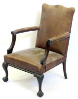Lot 680 - Mahogany Gainsborough chair, circa 1890