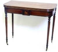 Lot 697 - Mahogany fold-over tea table, circa 1830