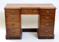Lot 705 - Victorian mahogany knee hole dressing table