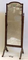 Lot 721 - Sheraton Revival mahogany dressing mirror