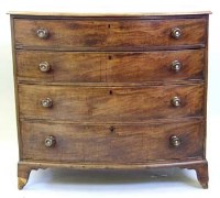 Lot 722 - Mahogany bow fronted chest, circa 1830