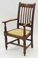 Lot 725 - Victorian fruitwood elbow chair