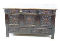 Lot 732 - Oak mule chest, circa 1700 and later